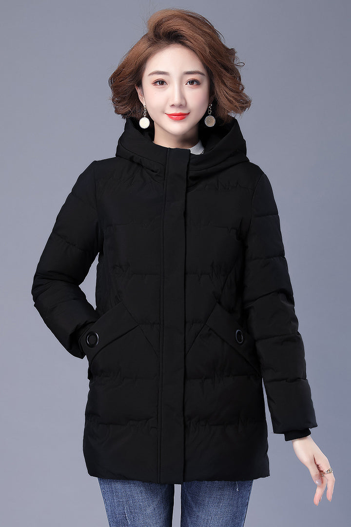 Down Cotton Clothing Coat Women's Mid-length Loose Thick