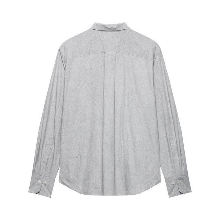 Autumn Solid Color European And American Tuyere Pocket Decoration Shirt